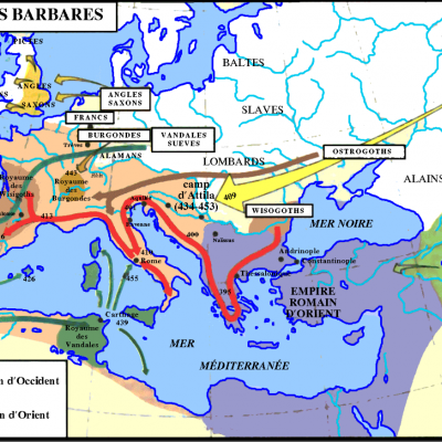 Carte invasions barbares haut moyen age